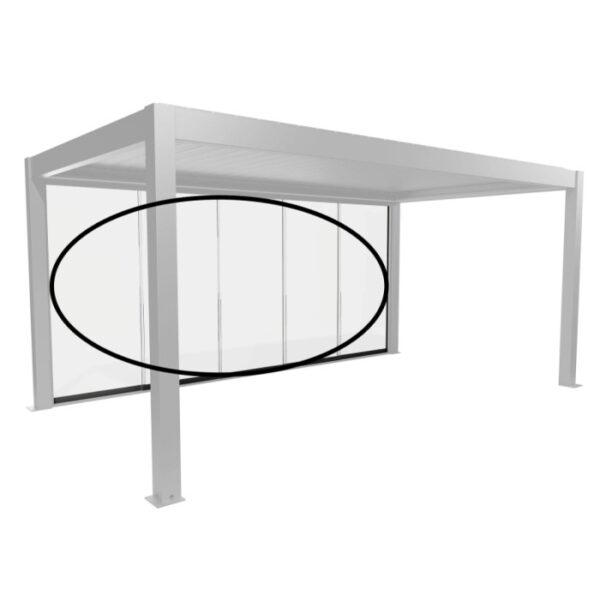 Pannello scorrevole in vetro Biohort, vetro trasparente, 5,5 m, grigio scuro metallizzato per coperture per terrazzi.