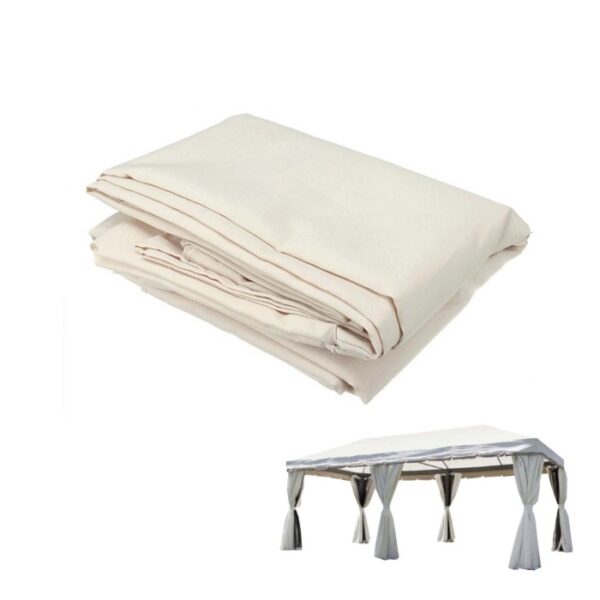 t.b.t. per protezione solare, beige, piegato e montato su gazebo.