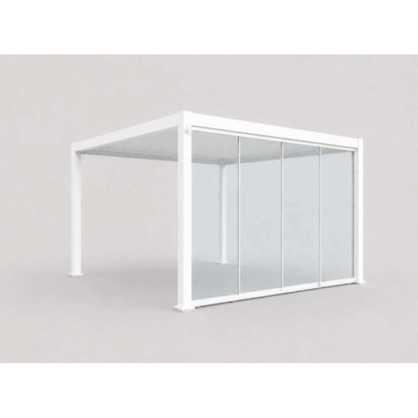 Vetrata fissa pergola Myara 4x2,5 m bianco opaco