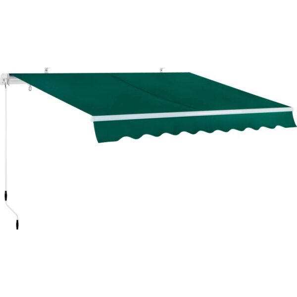 Tenda da sole a braccio verde t.b.t. per terrazzi e balconi, con manovella.
