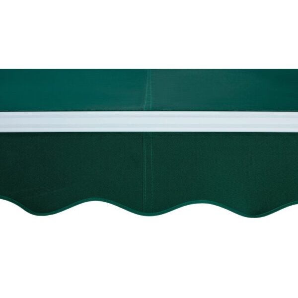 Tenda da sole t.b.t. verde con bordo ondulato per patio e balcone.
