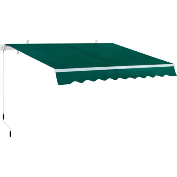 Tenda da sole t.b.t. verde con manovella per terrazza e balcone.