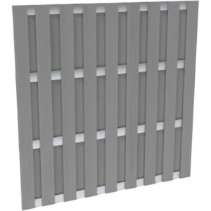 Recinzione privacy WPC grigio chiaro con alluminio, 180x180cm, per giardino e terrazzo.