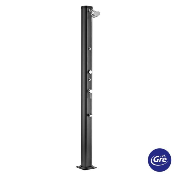 Doccia solare Gre in alluminio nero da 32 l per giardino.