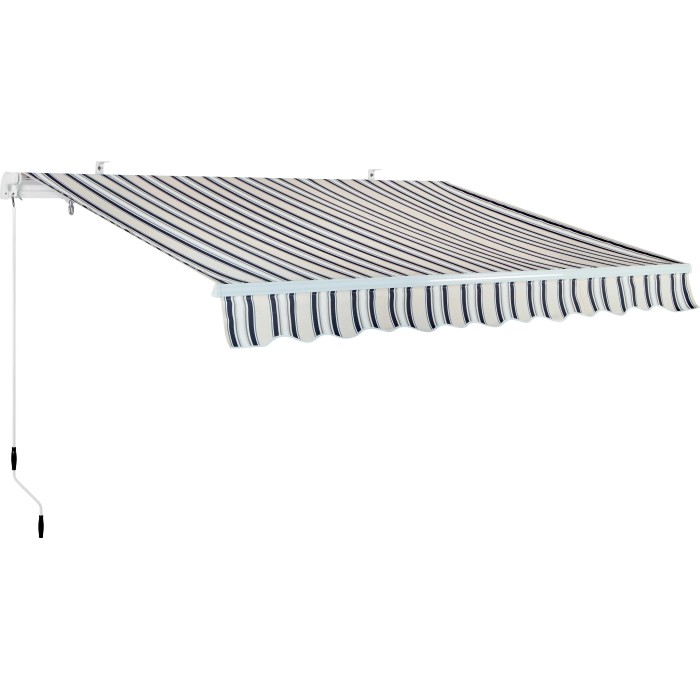 Tenda da sole a strisce t.b.t. per patio e balcone.