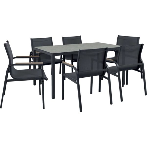 Tavolo da giardino Kulina antracite 150x90x75 cm