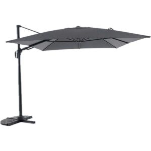 Ombrellone a braccio Bonbeach beige, 392 cm, con manovella. Parasole per giardino e balcone.