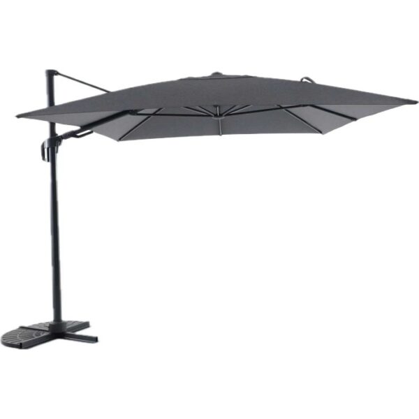 Ombrellone a braccio Bonbeach beige, 392 cm, con manovella. Parasole per giardino e balcone.