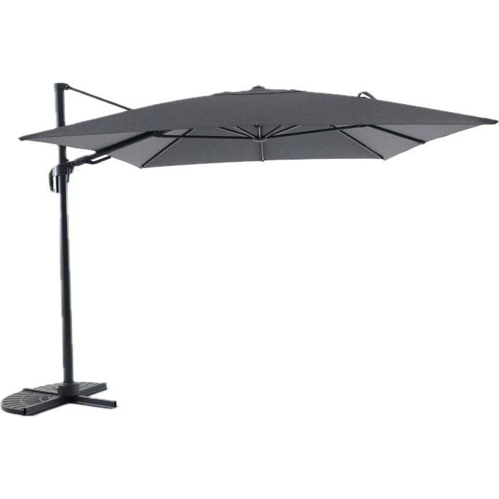 Ombrellone a braccio Bonbeach beige, 392 cm, con manovella. Parasole per giardino e balcone.