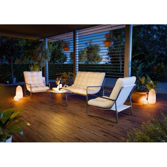 Salotto da giardino Patterson grigio chiaro 4 posti