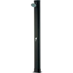 Doccia solare Gre in PVC nero con serbatoio da 30 l e soffione regolabile per il giardino.