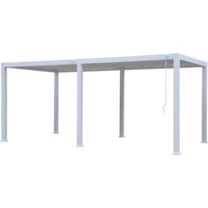 Gazebo t.b.t. bianco con forma rettangolare e design minimalista.