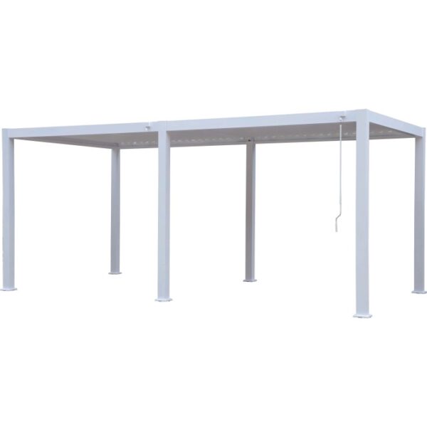 Gazebo t.b.t. bianco con forma rettangolare e design minimalista.