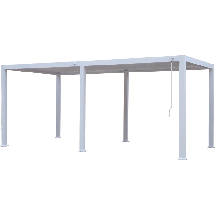 Gazebo t.b.t. bianco con forma rettangolare e design minimalista.
