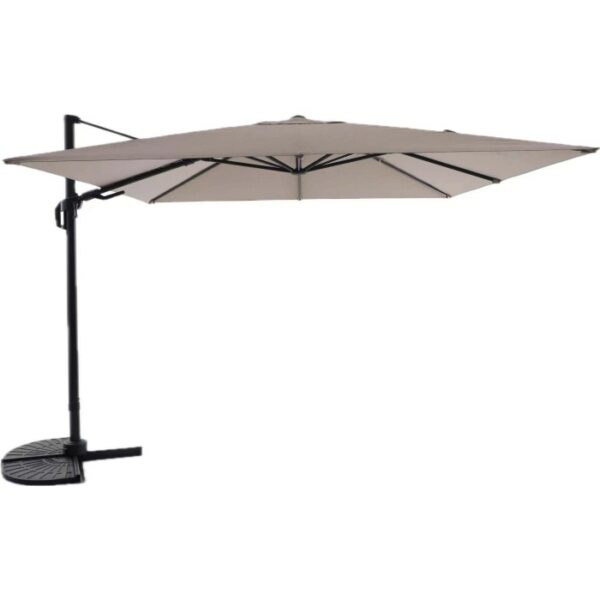 Ombrellone a braccio Bonbeach beige, 299 cm, con manovella. Parasole quadrato per giardino e balcone.