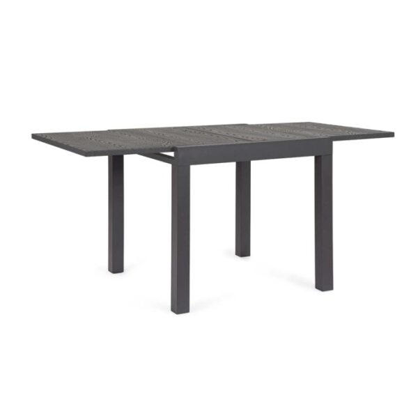 Tavolo da giardino grigio allungato. Ideale per il giardino o il patio.