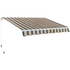 Tenda da sole a strisce t.b.t. beige e verde per terrazza e balcone.
