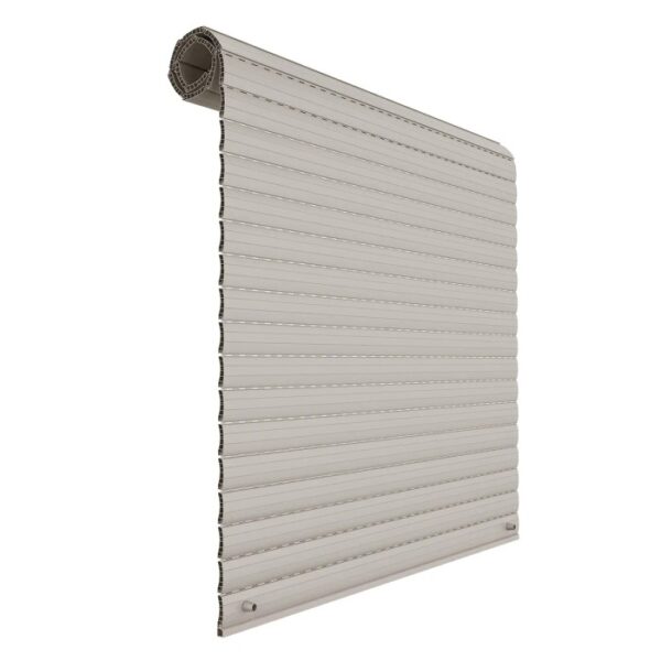 Tapparella avvolgibile beige per finestre e porte.