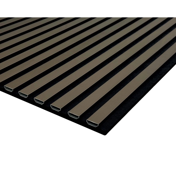 Pannello fonoassorbente decorativo alu anodiz bronzo 240x56,55x1,7 cm