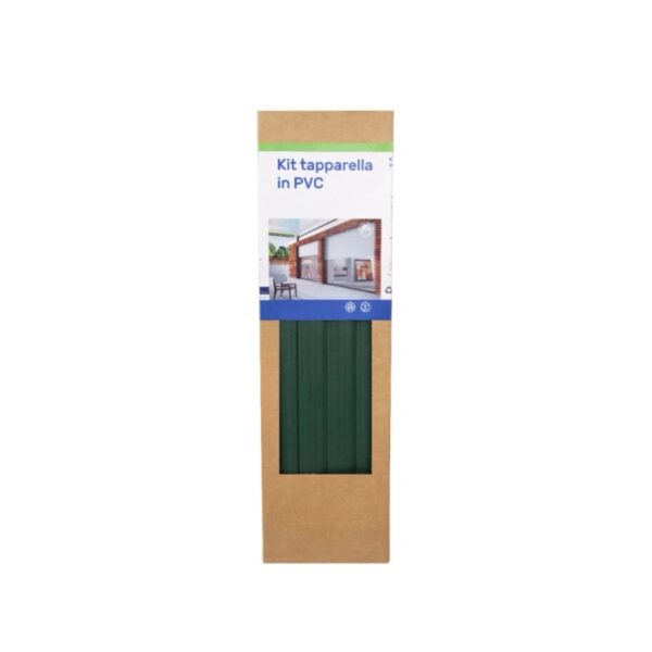 Confezione di una tapparelle (persiana avvolgibile) in PVC verde in kit.