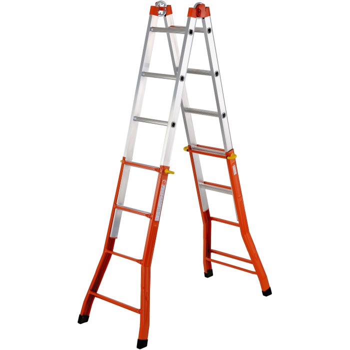 Scala t.b.t., arancione e argento, per lavori edili.