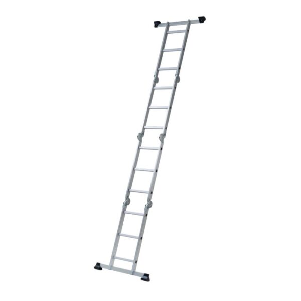 Scala multifunzione argentata per edilizia, estensibile.