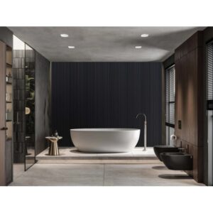Pannello fonoassorbente decorativo alu anodiz nero 240x56,55x1,7 cm