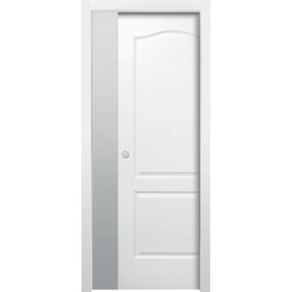 Porta interna bianca con inserto in vetro, modello t.b.t.