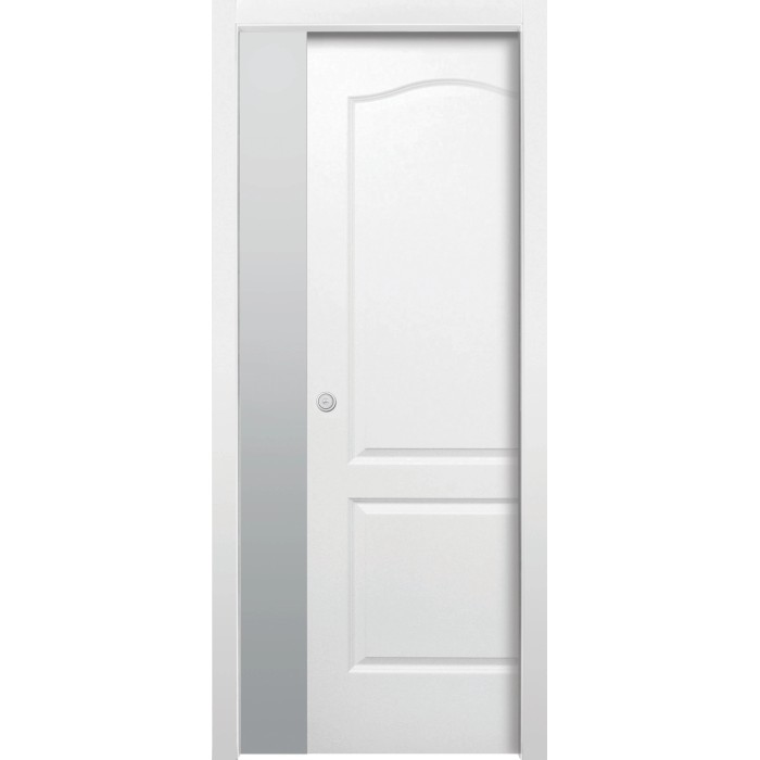 Porta interna bianca con inserto in vetro, modello t.b.t.