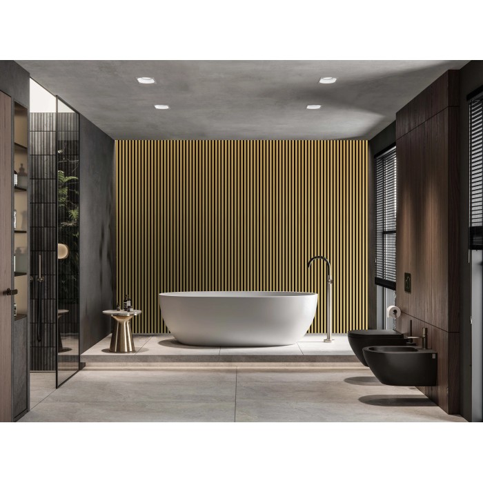 Pannello fonoassorbente decorativo alu anodiz oro 240x56,55x1,7 cm