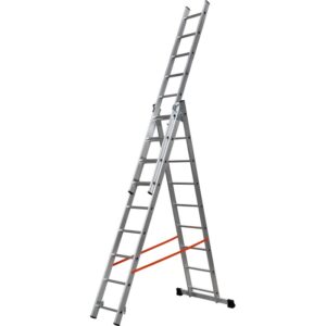 t.b.t. Scala multifunzione in alluminio, utilizzabile come scala a pioli o a cavalletto.