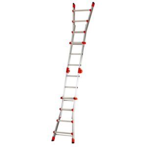 Scala t.b.t. per edilizia, color argento con dettagli rossi.
