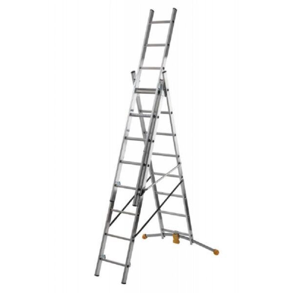 Scala multifunzione in alluminio, utilizzabile come scala d'appoggio, a cavalletto o per scale.