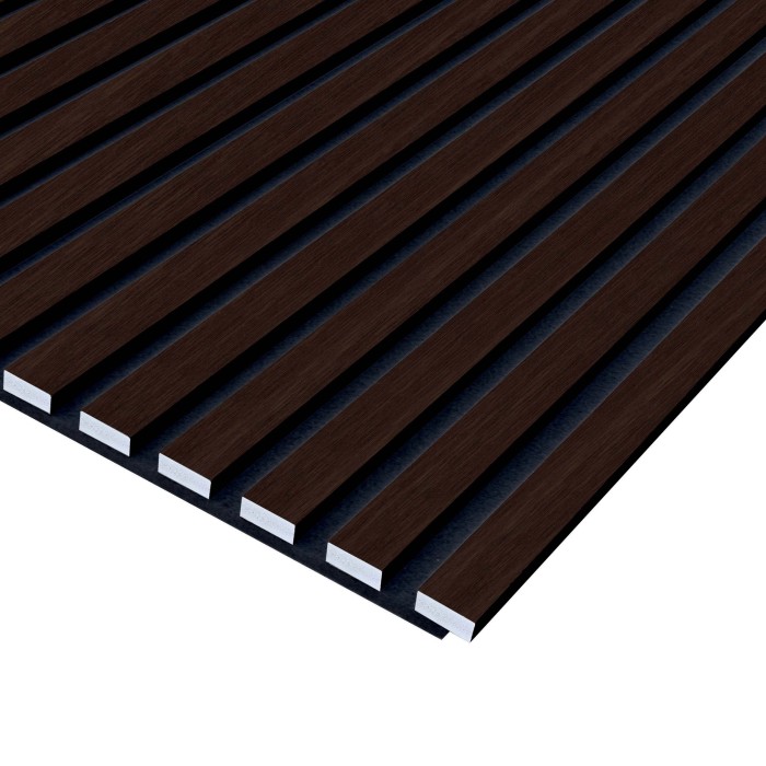 Pannello fonoassorbente decorativo PVC rovere scuro 240x57,25x1,9 cm