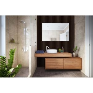 Pannello fonoassorbente decorativo PVC rovere scuro 240x57,25x1,9 cm
