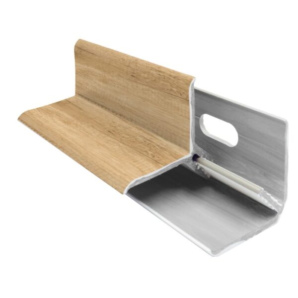 Profilo per rivestimento murale t.b.t. effetto legno e argento