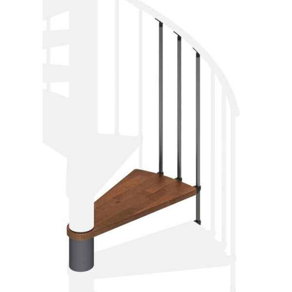 Dettaglio di un gradino con ringhiera della categoria accessori per scale.