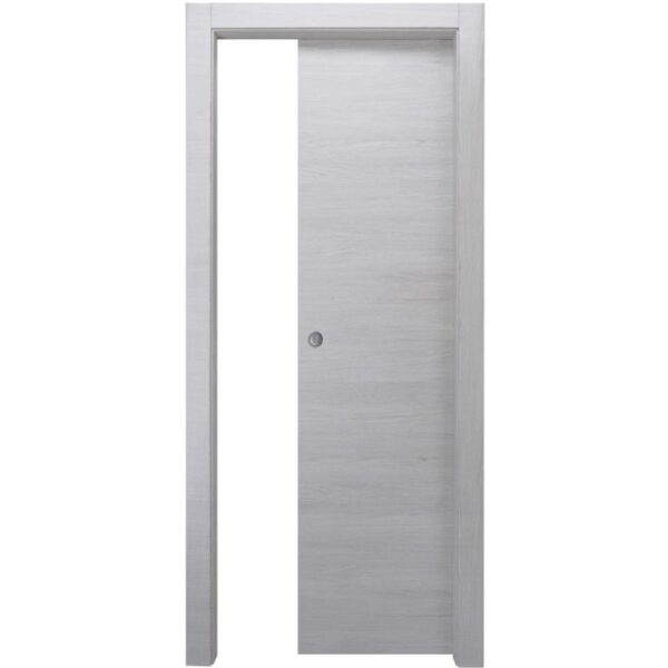 Porta interna chiara t.b.t. con telaio, effetto legno.