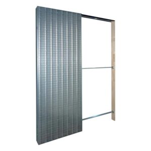Accessorio per porta scorrevole in metallo argentato per porte.