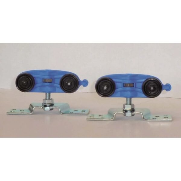 Due rulli per porte blu t.b.t. per accessori per porte.