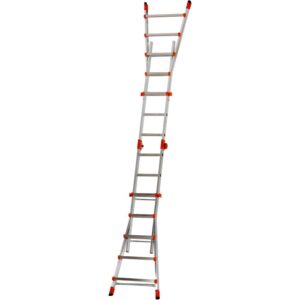 Scala t.b.t. per edilizia, color argento con dettagli rossi.