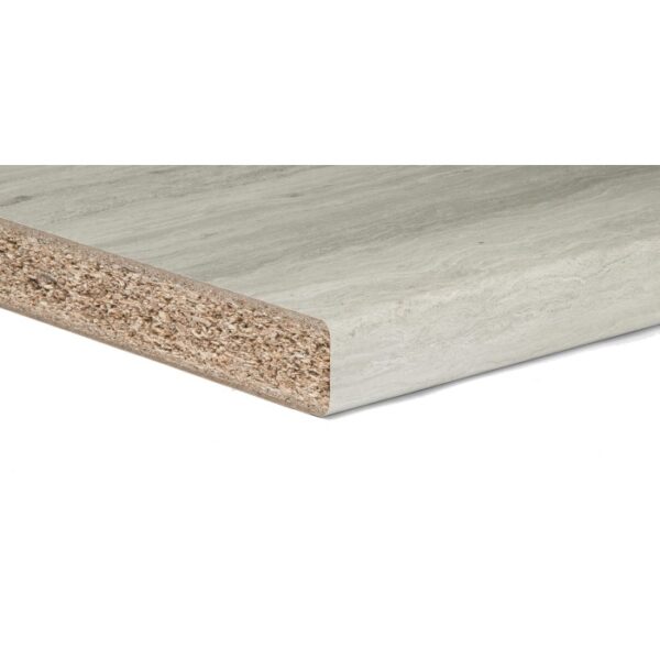 Piano di lavoro Top Cucina, top cucina grigio chiaro con venature del legno.