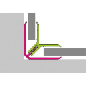 Profilo angolare t.b.t., rosa e verde, per rivestimento murale.