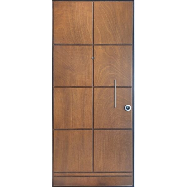 Porta blindata t.b.t. in legno con maniglia e serratura