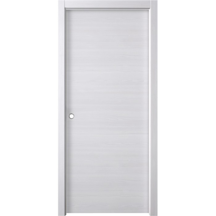 Porta interna bianca con superficie liscia e design semplice.