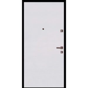 Porta blindata bianca con spioncino e set maniglia. Protezione antieffrazione per la tua casa.