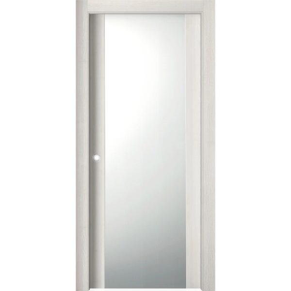 Porta interna bianca con inserto in vetro. Porta semplice per spazi abitativi.