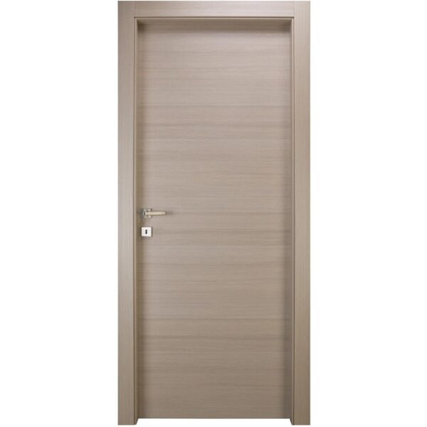 Porta interna moderna effetto legno con maniglia. Ideale per ambienti eleganti.
