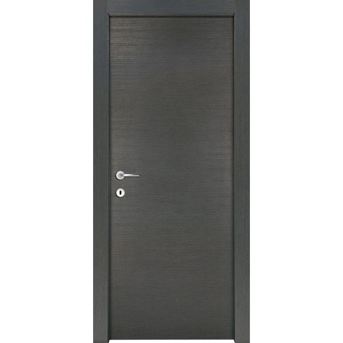 Porta per interni grigia con maniglia, modello t.b.t.