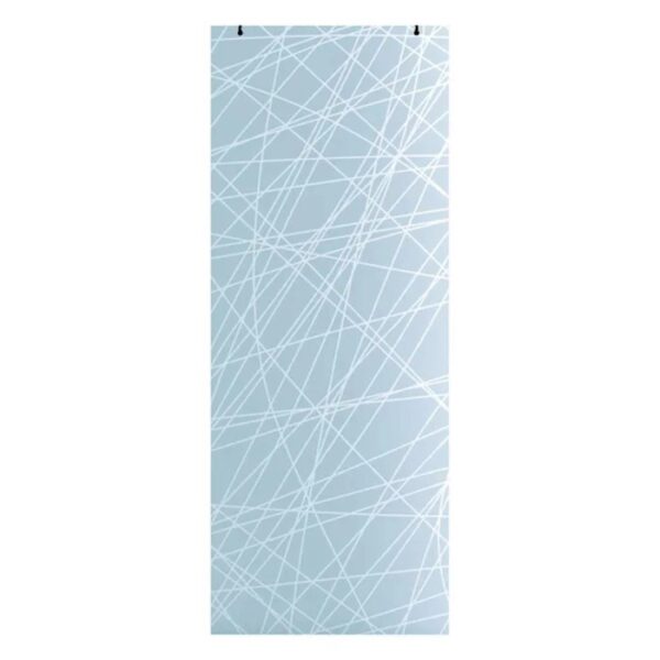 Porta in vetro t.b.t. con motivo astratto a linee bianche.